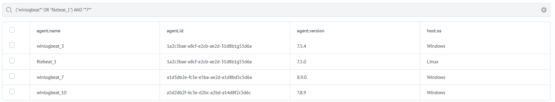 Результат поиска четвертого примера по значениям полей