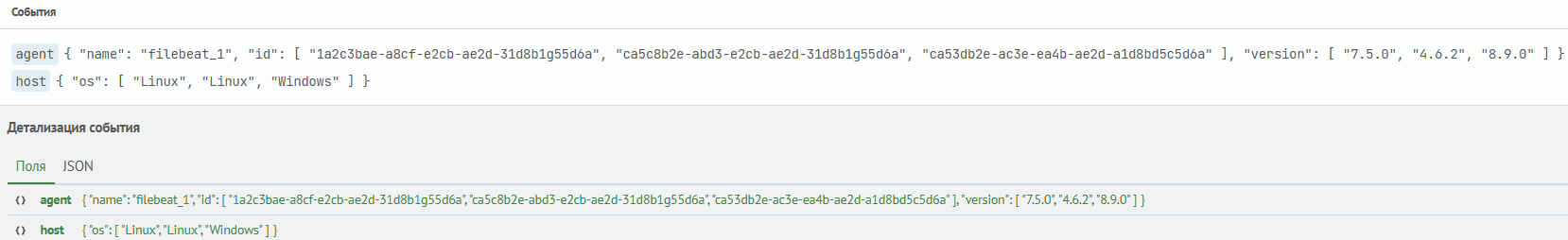 Результат запроса для второго примера wildcard