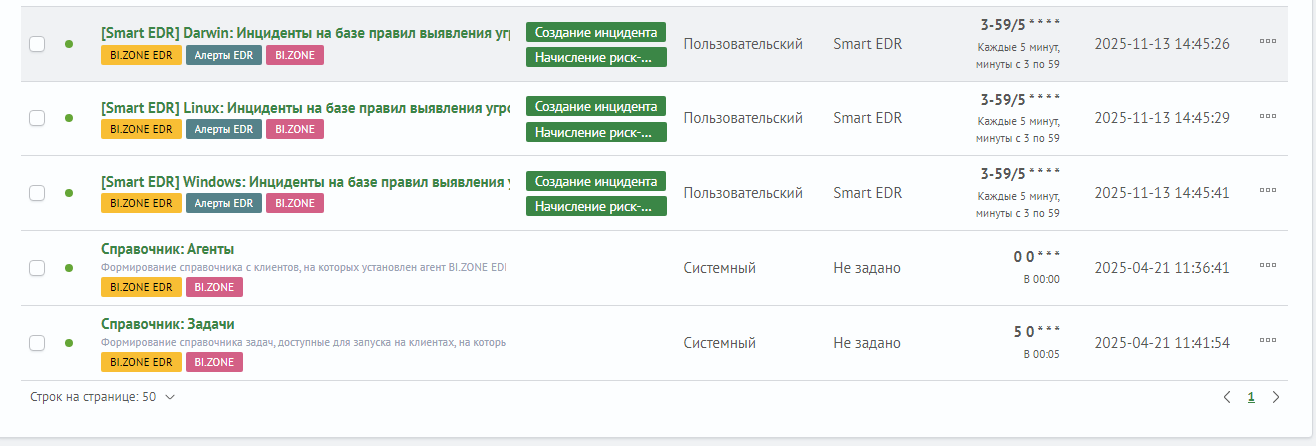 Интерфейс задач