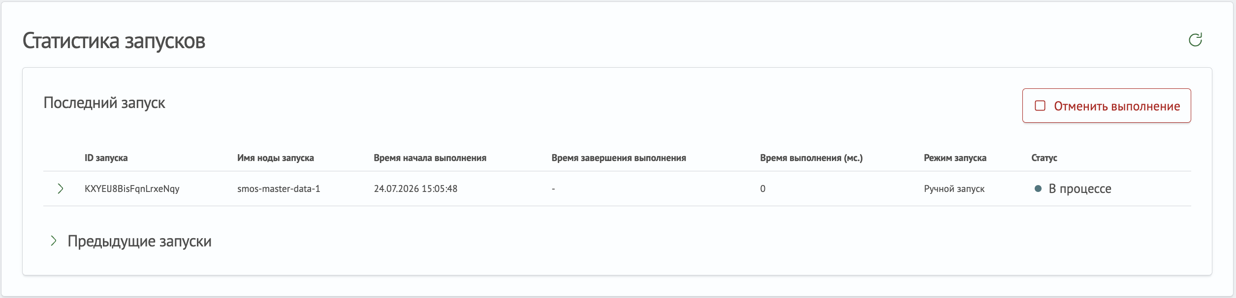 Отмена выполнения политики