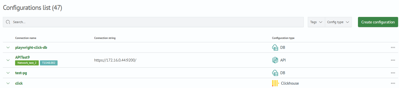 Config list