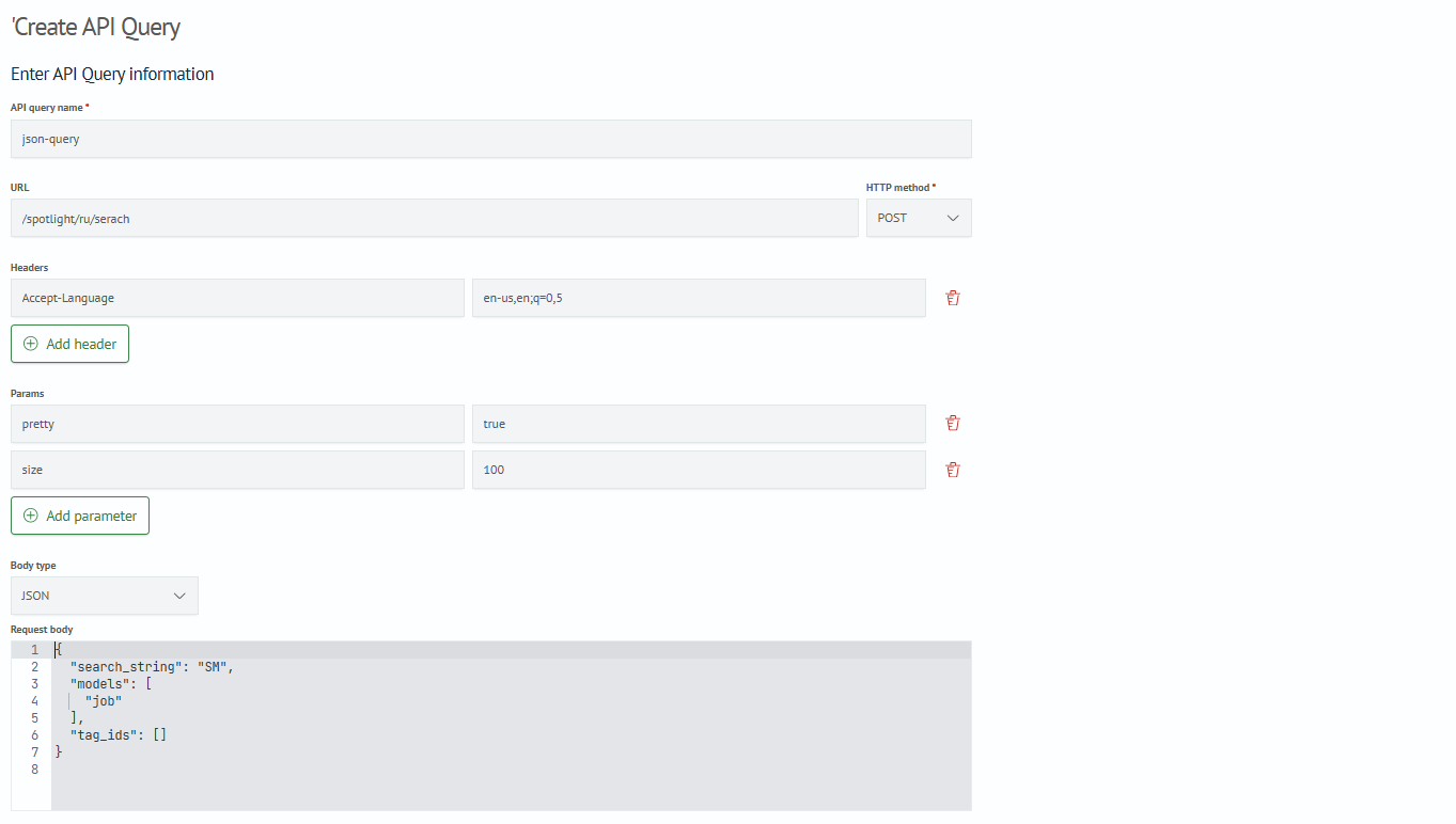 Editing an API query