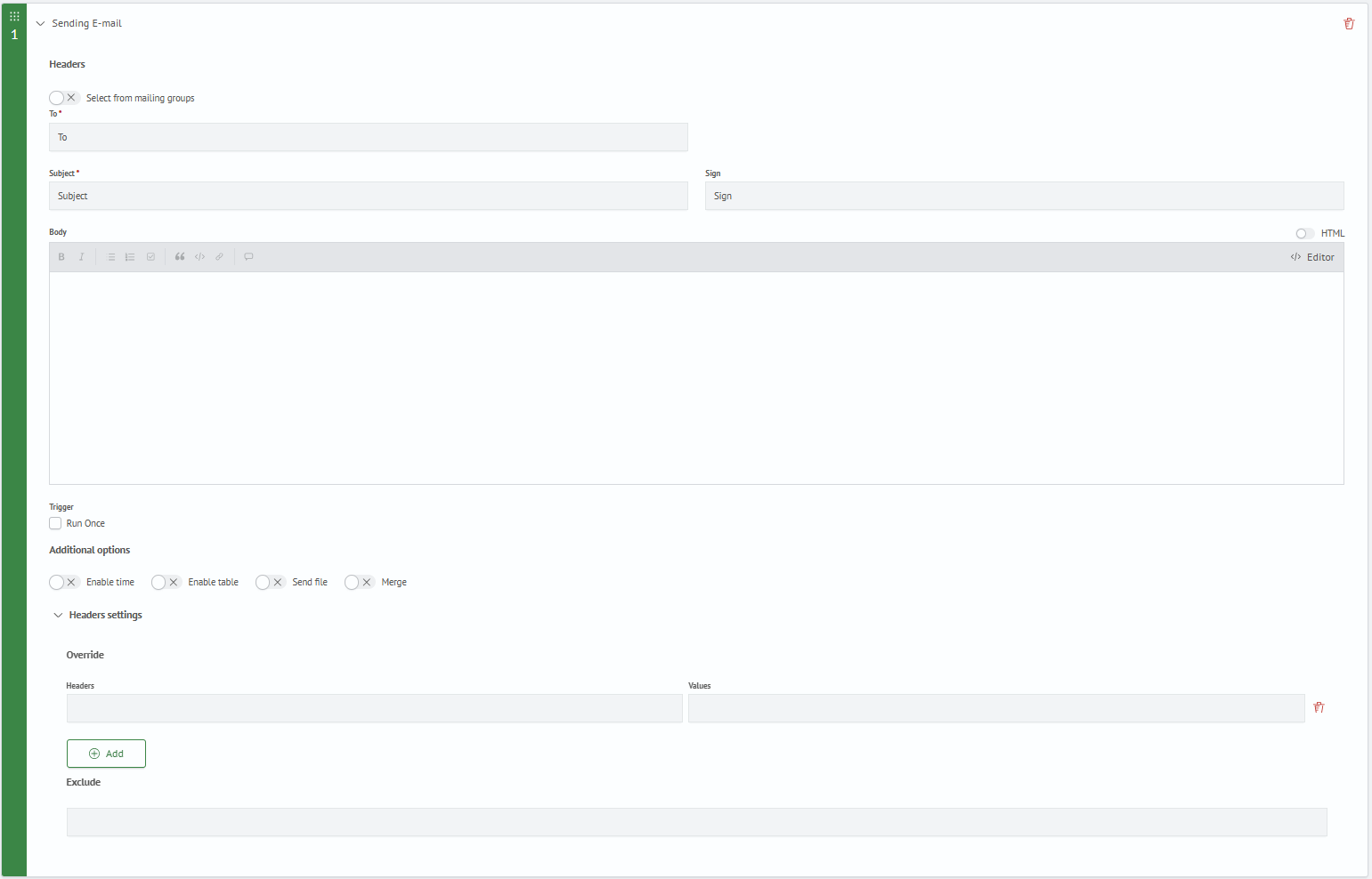 Email action