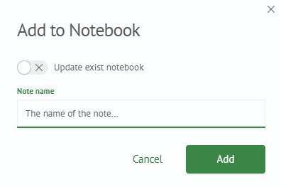 Add to notebook