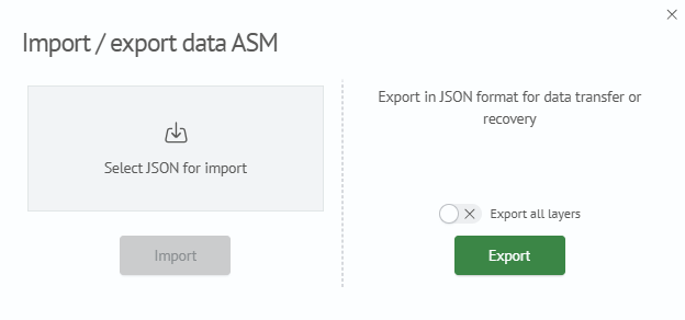 Layer Import/Export Popup Window