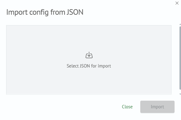 Asset Configurations Import Window