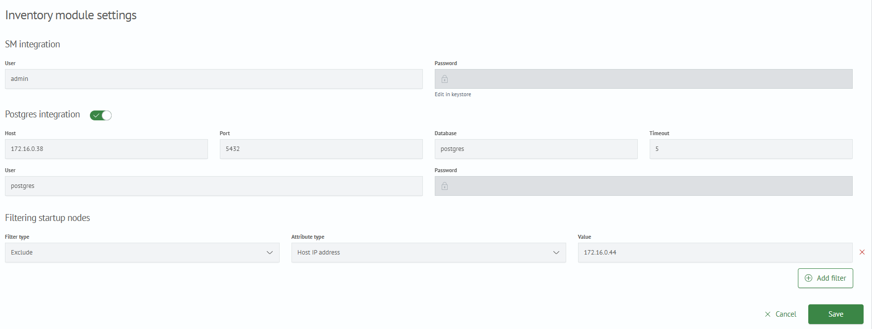 Inventory Settings