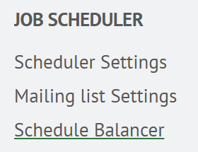 Schedule Balancer menu item