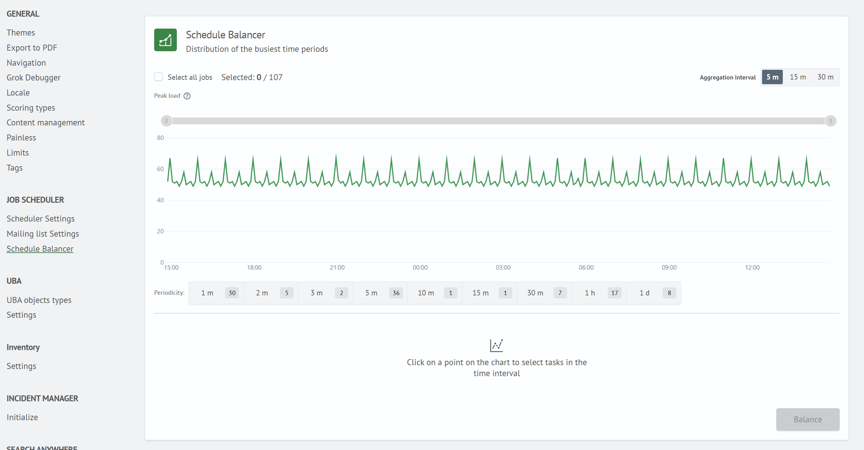 Schedule Balancer page