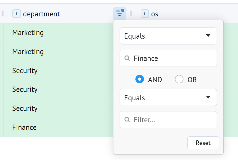 Column filter