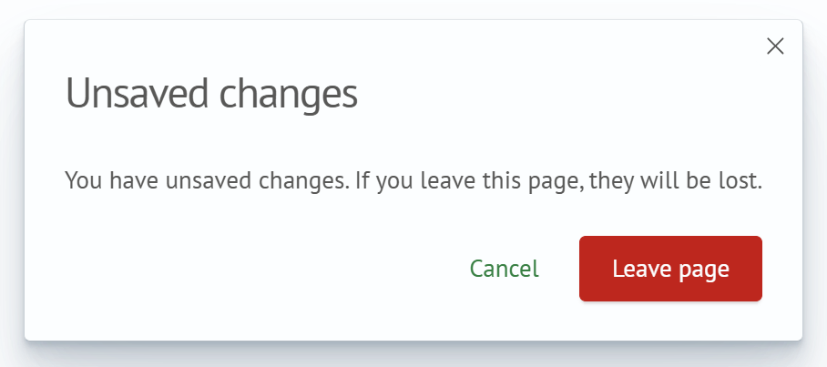 Unsaved changes