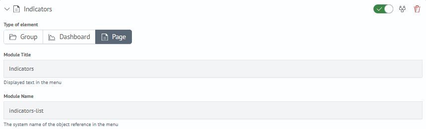 Adding indicators to the navigation menu