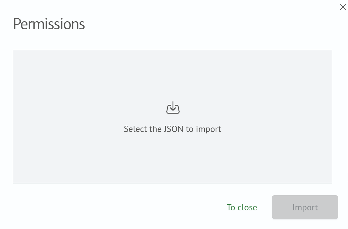 Import dialog