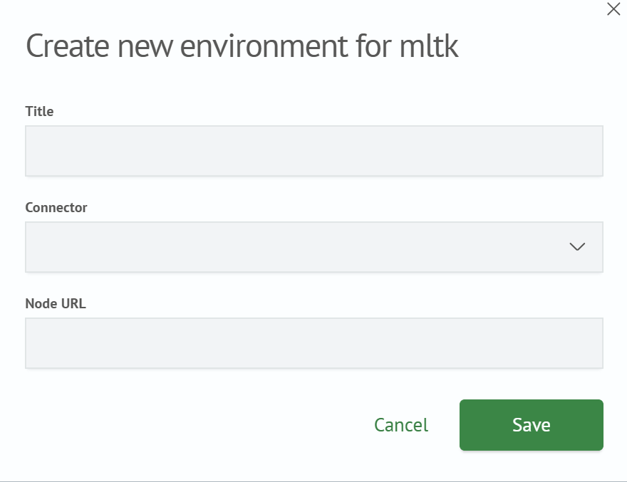 Environment creation form
