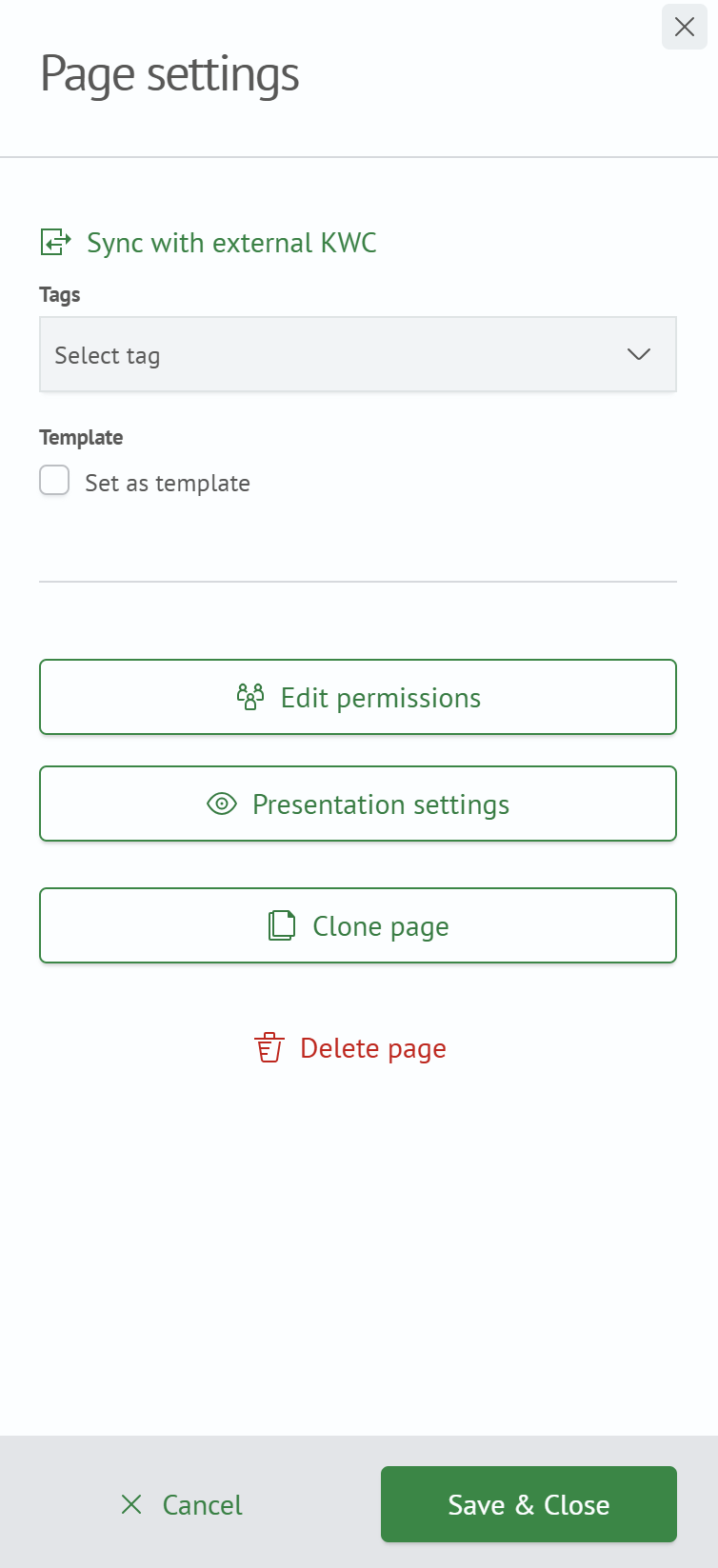 Page Settings