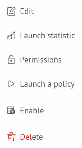 Table actions