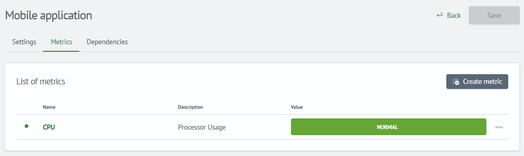 Metric configuration