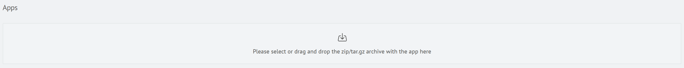 Application Upload Window