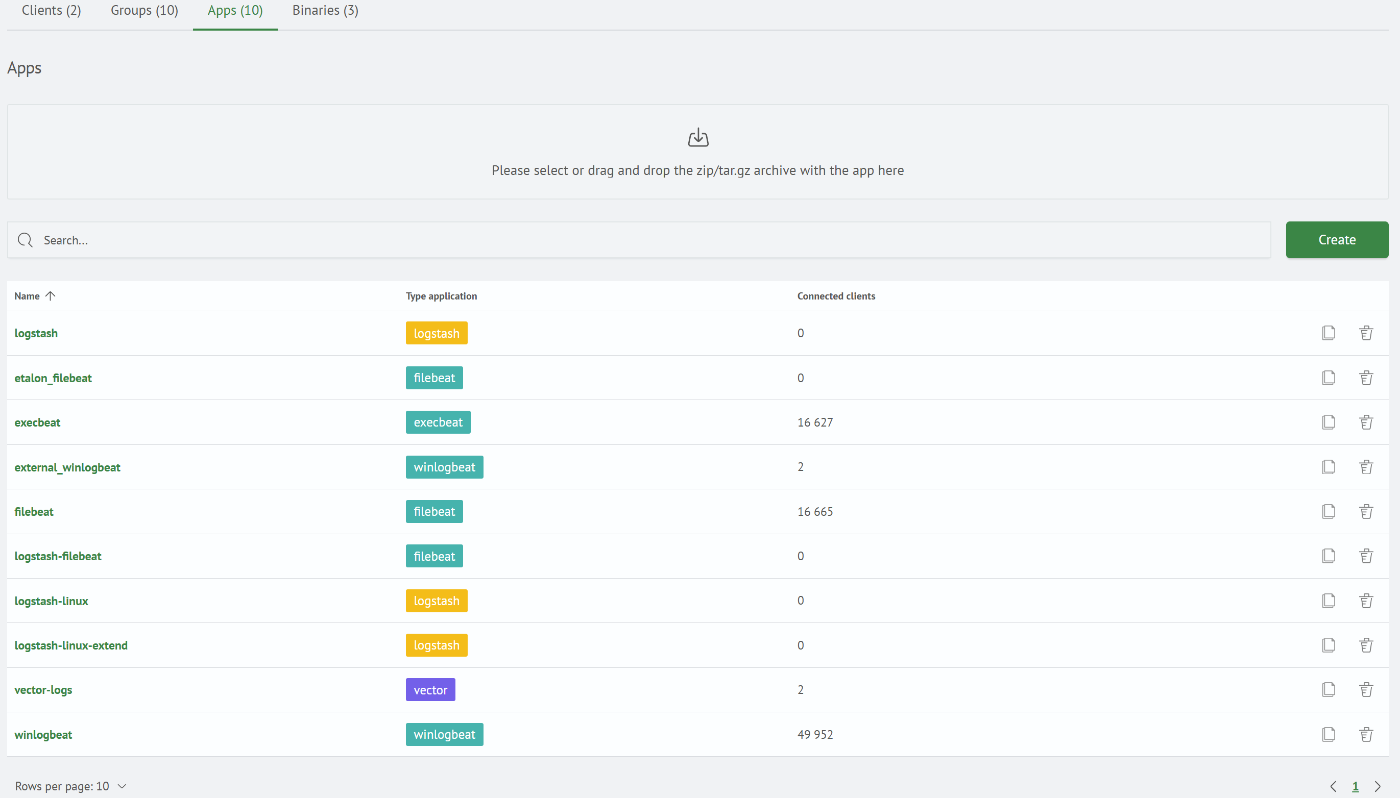 Application Table