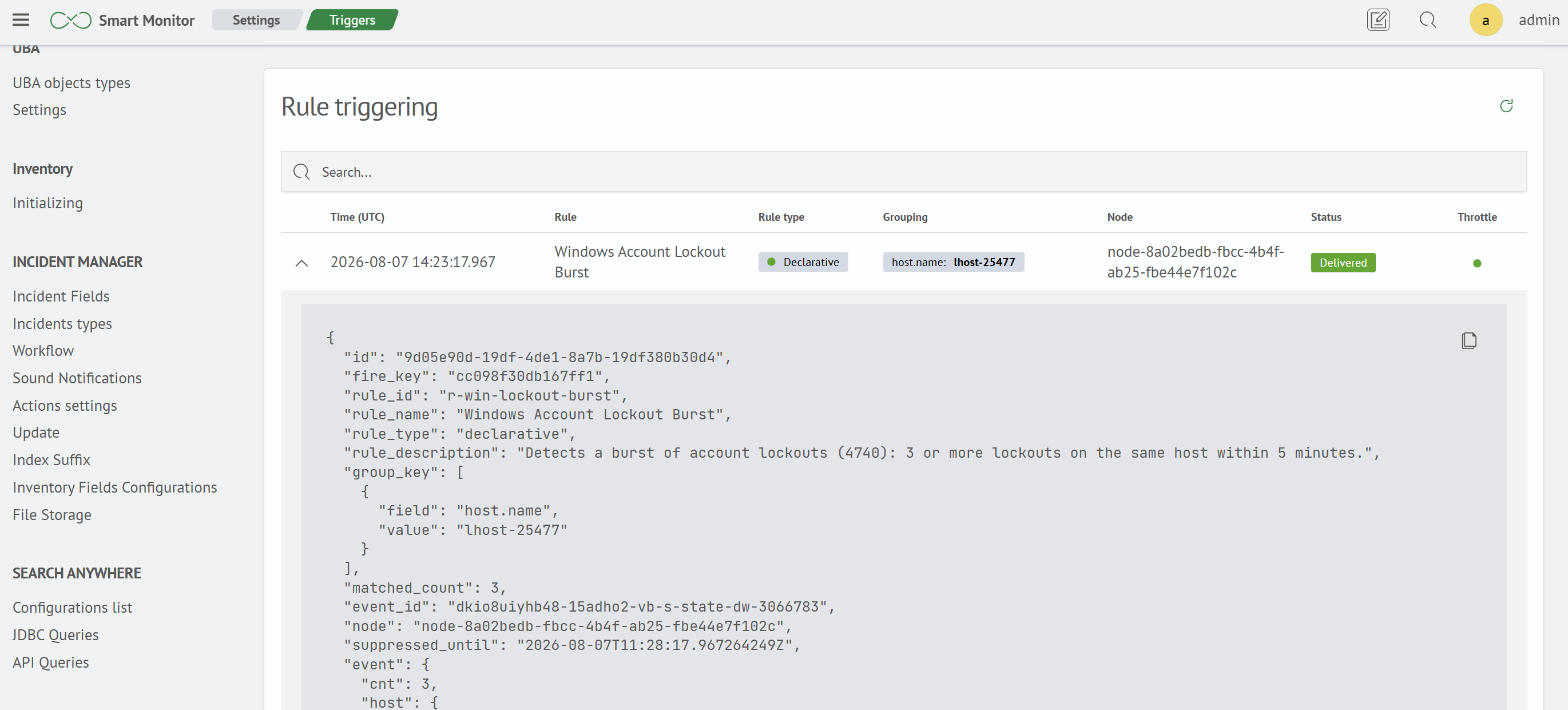 Firing document contents