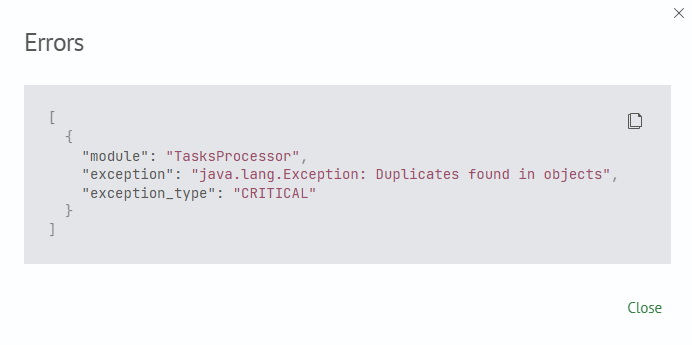 Troubleshooting stats execution status error