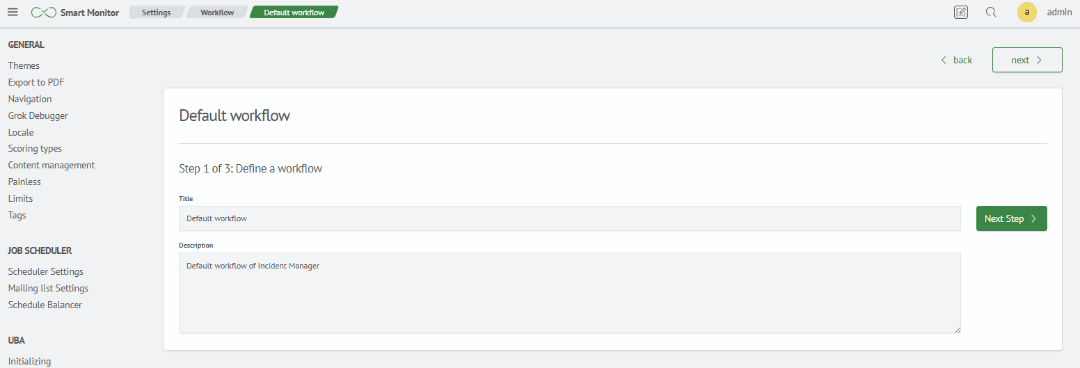 General workflow settings